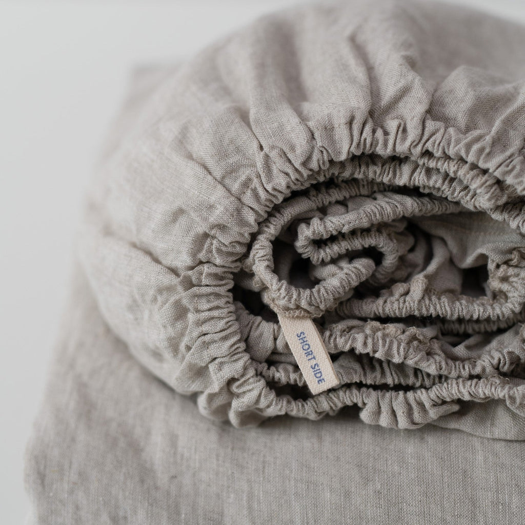 Linen Tales Light Grey Linen Sheet Set
